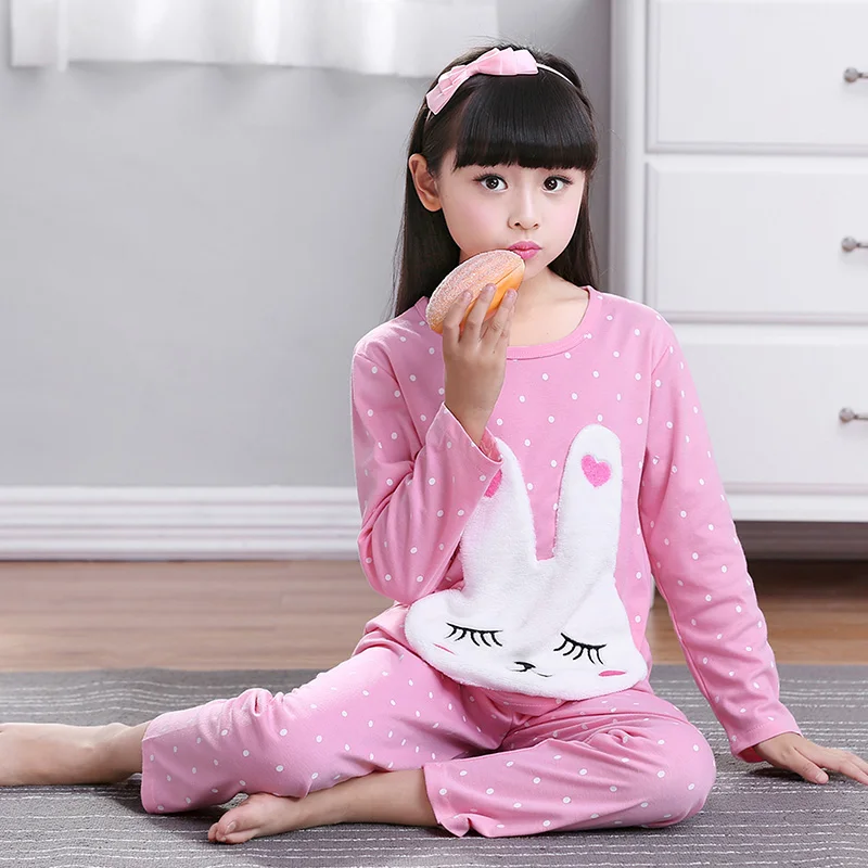 2019 Sping Children Pajamas Suit Cartoon Long Sleeve Boys Sleepwear Sets Girls Full Pants Kids Baby Tracksuit Lounge | Детская одежда и