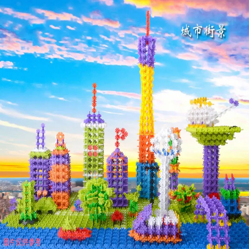 100 шт. пластиковые снежинки развивающие игрушки|intelligent toy|puzzle educationalbuilding puzzle |
