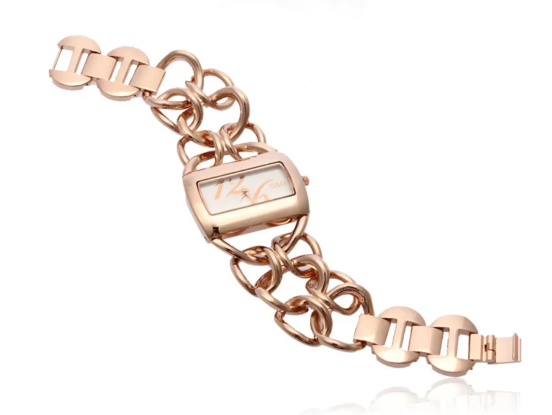 Часы наручные женские кварцевые простые брендовые роскошные золотистые с