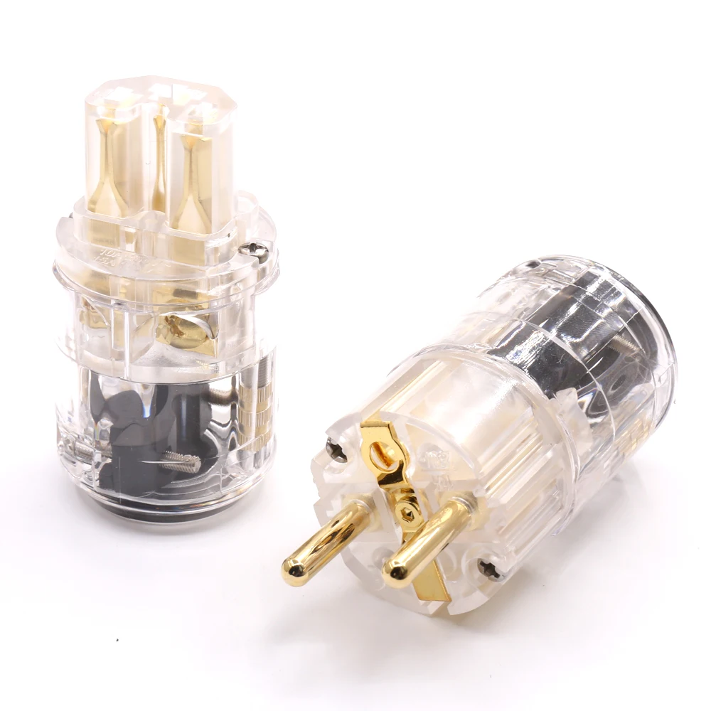 Hifi Позолоченный разъем питания ЕС IEC аудио HiFi латунный шнур переменного тока