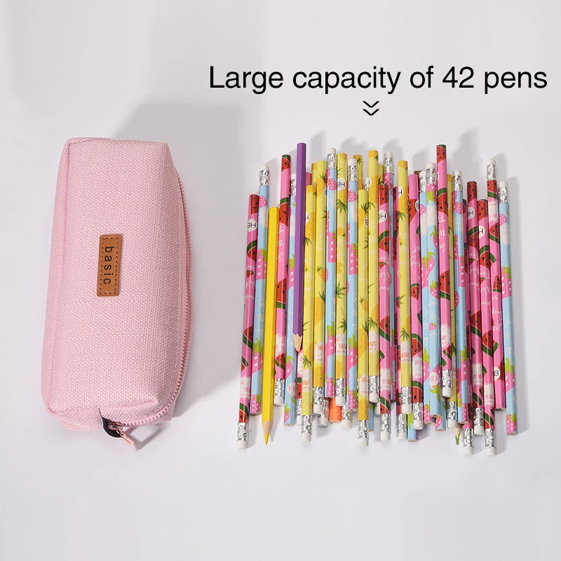 Kawaii Canvas Large Capacity Pencil Case School Supplies Simple Candy Color Stationery Box Storge Gifts Tools | Канцтовары для