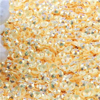 YEGD Multic Cup Flower Sequin 6 мм блестящие свободные блестки Blossom блестки сливы шитье, Свадебное Ремесло для одежды аксессуары - Цвет: YEGD