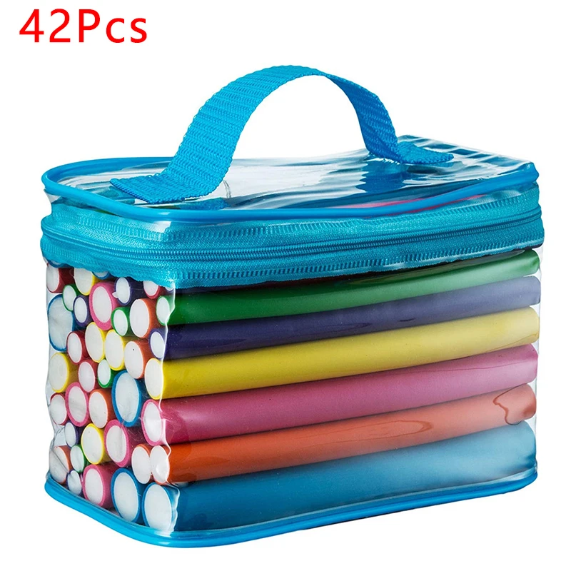 42pcs 42 шт. мягкие Волшебные поролоновые бигуди для волос Лот бигуди цилиндрические щипцы для завивки волос DIY инструмент для укладки аксессуары губка для завивки волос для женщин s - Цвет: 42pcs