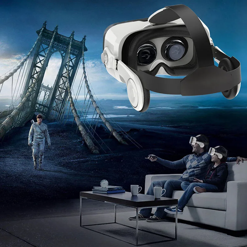 Большая гарнитура FOV VR с 3D наушниками Очки виртуальной реальности для Iphone X Sony Lenove