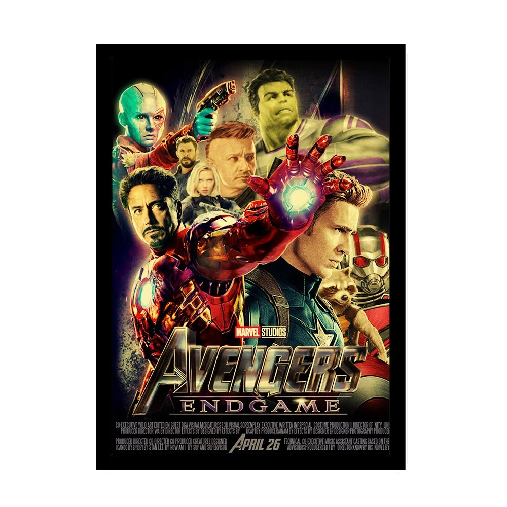 Постер из крафт-бумаги с героями фильма Marvel, Мстителями, супергероями, ретро постером и принтами, наклейка на стену для кафе и комнаты, художественная живопись