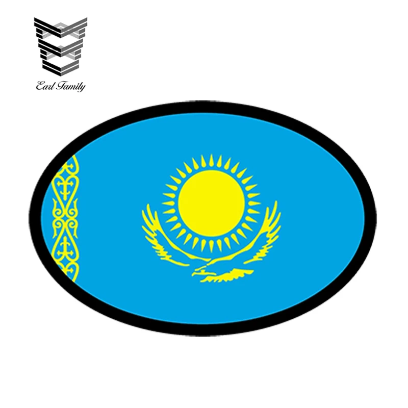 EARLFAMILY 13 см X 8 Стайлинг автомобиля Казахский флаг овальная наклейка на автомобиль