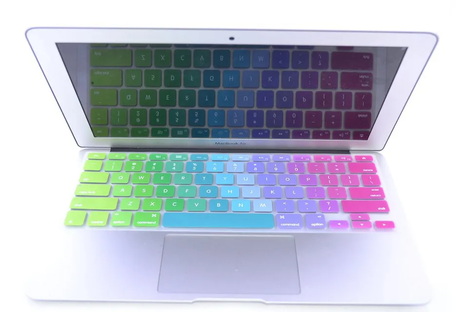 Защитная Наклейка для клавиатуры радужная силиконовая пленка с градиентным