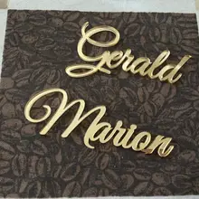 1 Piece Custom Laser Cut Place Name Setting Guest Name Silver / Gold Mirror Acrylic Place Card Decor Wedding Party Centerpiece