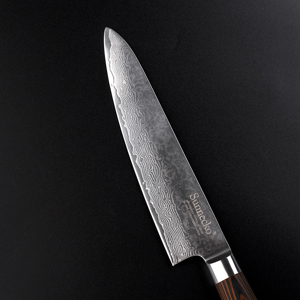 

SUNNECKO Paring Santoku Chef Bread Knife Damascus Japanese VG10 Steel Blade Cutter Pakka Wood Handle 4PCS Kitchen Knives Set