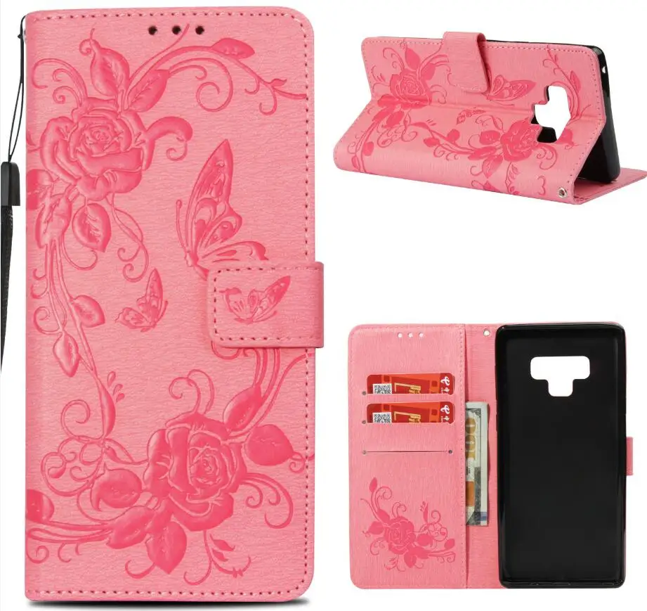 Pink Примечание 9 8 S6 S7 край G530 S9 S8 плюс Чехол кожаный чехол-бумажник с крышкой для samsung Galaxy S9 S8 S4 S5 S6 S7 J3 J5 J7 A3 A5 A8 чехол - Цвет: Pink