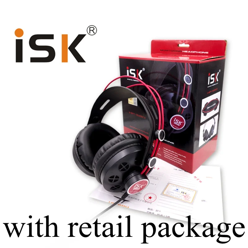 Оригинальные ISK hp-580 наушники Динамический Стерео Мониторинг наушники DJ hifi Аудио гарнитура для ПК компьютер ноутбук - Цвет: with retail box