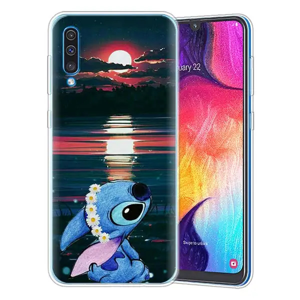С рисунком из мультфильма «Лило Стич» силиконовые чехлы для samsung Galaxy A71 A51 A90 5G A10 A30 A40 A50 A70 A6 A7 A8+ A9 M30 M50 мягкие чехлы для телефонов - Цвет: 01