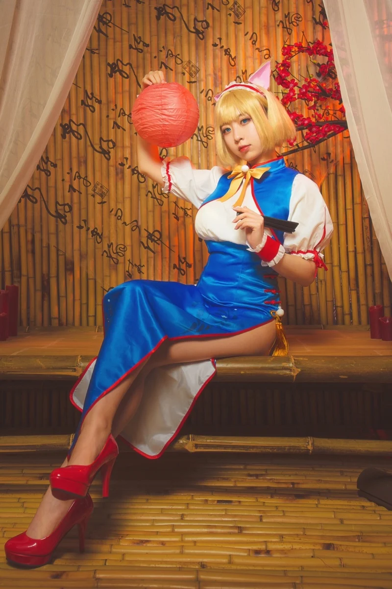 Алиса Kirisame Marisa TouHou проект Lunar cheongsam Marisa/Алиса Карнавальный Костюм новогодний