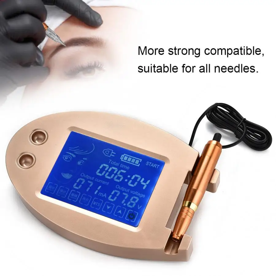 2 Types 100-240V Semi-permanent Tattoo Machine Lip Eyebrow Eye Liner Tattoo Panel Control Machine Permanent Make Up Tattoo Gun
