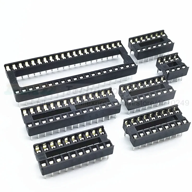 20 шт. IC сиденье 6 8 14 16 20 24 28 32 40 pin 2,54 мм PIN шаг MCU гнездо чип база ic розетки Слот