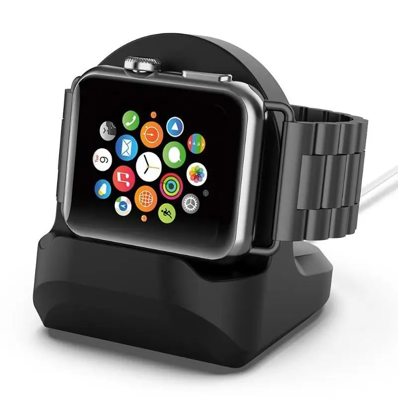Док-станция зарядная с силиконовом держателем для кабеля Apple Watch серии 1/2/3/4 42 мм/38