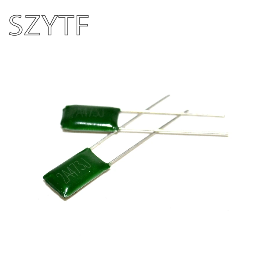 Расстояние 2A473J 100V 0 047 мкФ 47NF Полиэстеровые конденсаторы (100 шт./лот)|polyester