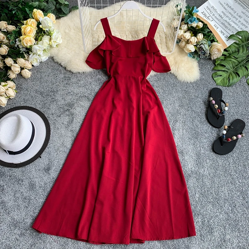 Летние женские платья 2019 сексуальные с открытыми плечами без спинки винтажное