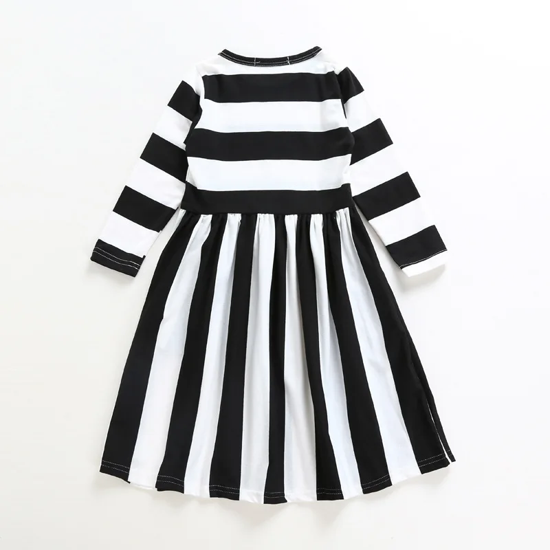 Autumn Winter Mom and Me Dress Long Sleeve Striped Cotton Warm Christmas Family Matching Clothes D0135 | Мать и ребенок