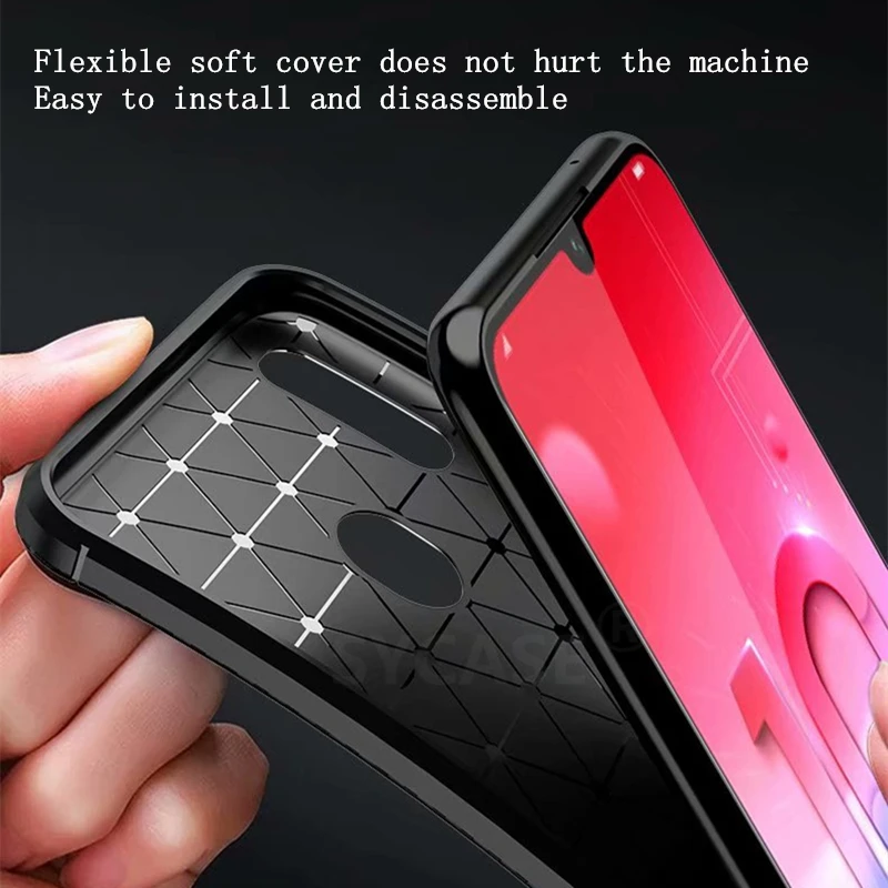 SYCASE Carbon fiber Business phone case For Huawei honor 8X MAX 9 Note 10 Lite Play 7X 8C magic2 Case Frosted feeling back cover |