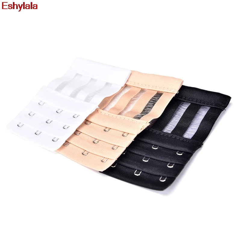 

Stainless Steel Silk Ribbon 3 Rows 3 Hooks Bra Extender Elastic Fish Microfiber Style Bra Lengthened Buckle Adjustable Buckles