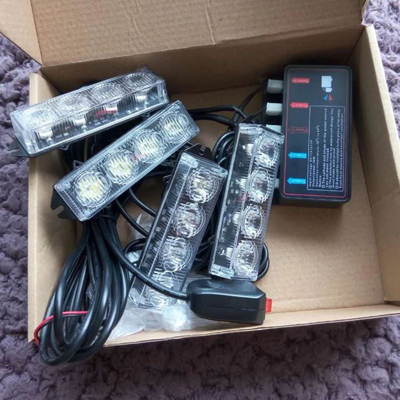 12v автомобиль мотоцикл Стиль Решетка Aux предупреждение вспышки светильник день
