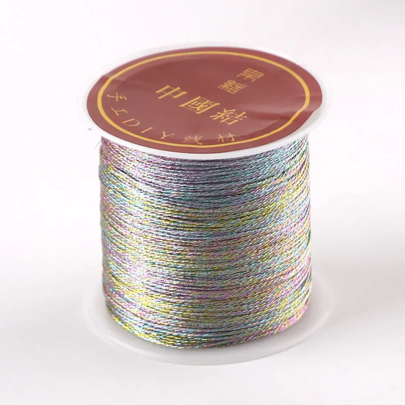 0.2mm light color 3/6/9/12/15 акций из золотых и серебряных нитей плетеный браслет ожерелье линия намотки нити из золотых или серебряных нитей - Цвет: 0.2mm light color
