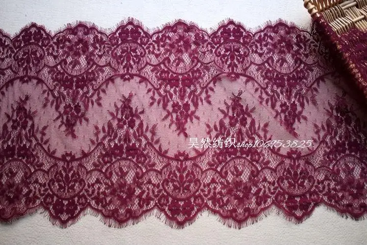 purple red 3 м/лот ресницы кружевная ткань черный цветок белая кружевная отделка ручной работы diy торжественное платье Одежда Аксессуары для шитья 40 см в ширину - Цвет: purple red