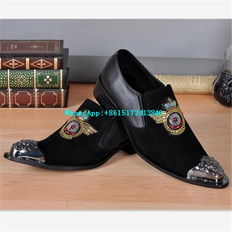 Choudory Дышащий Высота Увеличение Туфли-Черные Мужчины Мокасины Ретро Тотем Острым