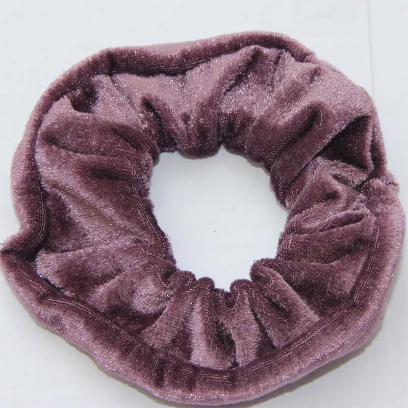 Violet gray Бархатные Однотонные эластичные резинки для волос с конским хвостом, резинки для волос, резинки для волос, повязка на голову, женские аксессуары для волос - Цвет: Violet gray