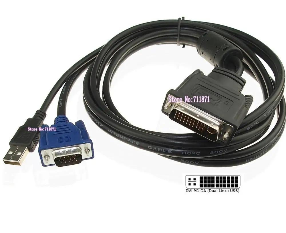 DVI 30 + 5 к VGA Male USB проектор Двойной вход подключение монитор VGA|dvi 30|vga maleto vga |