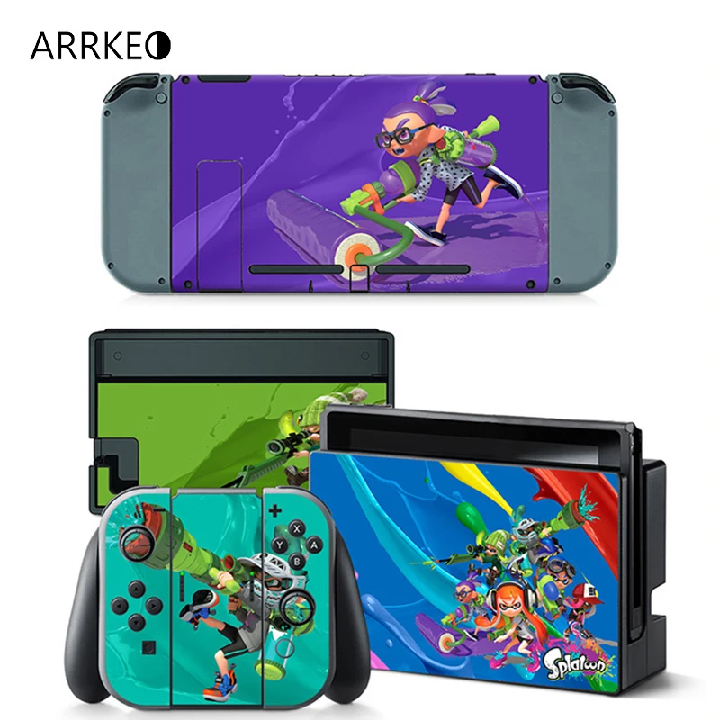 Виниловая наклейка ARRKEO Splatoon 2 Защитная пленка для Nintendo Switch на кожу консоль NS