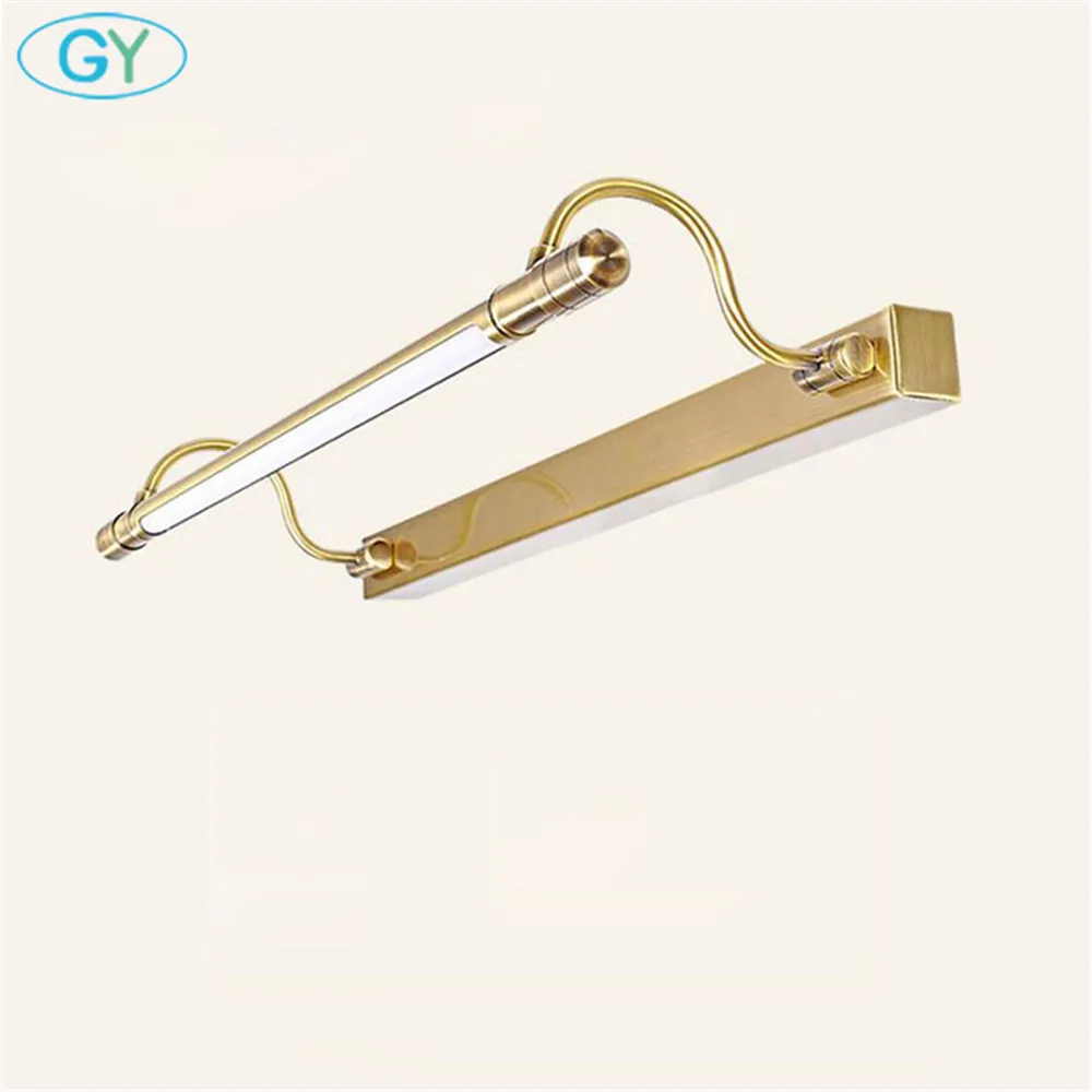 Винтажный Бронзовый светодиодный передний зеркальный светильник лампа для