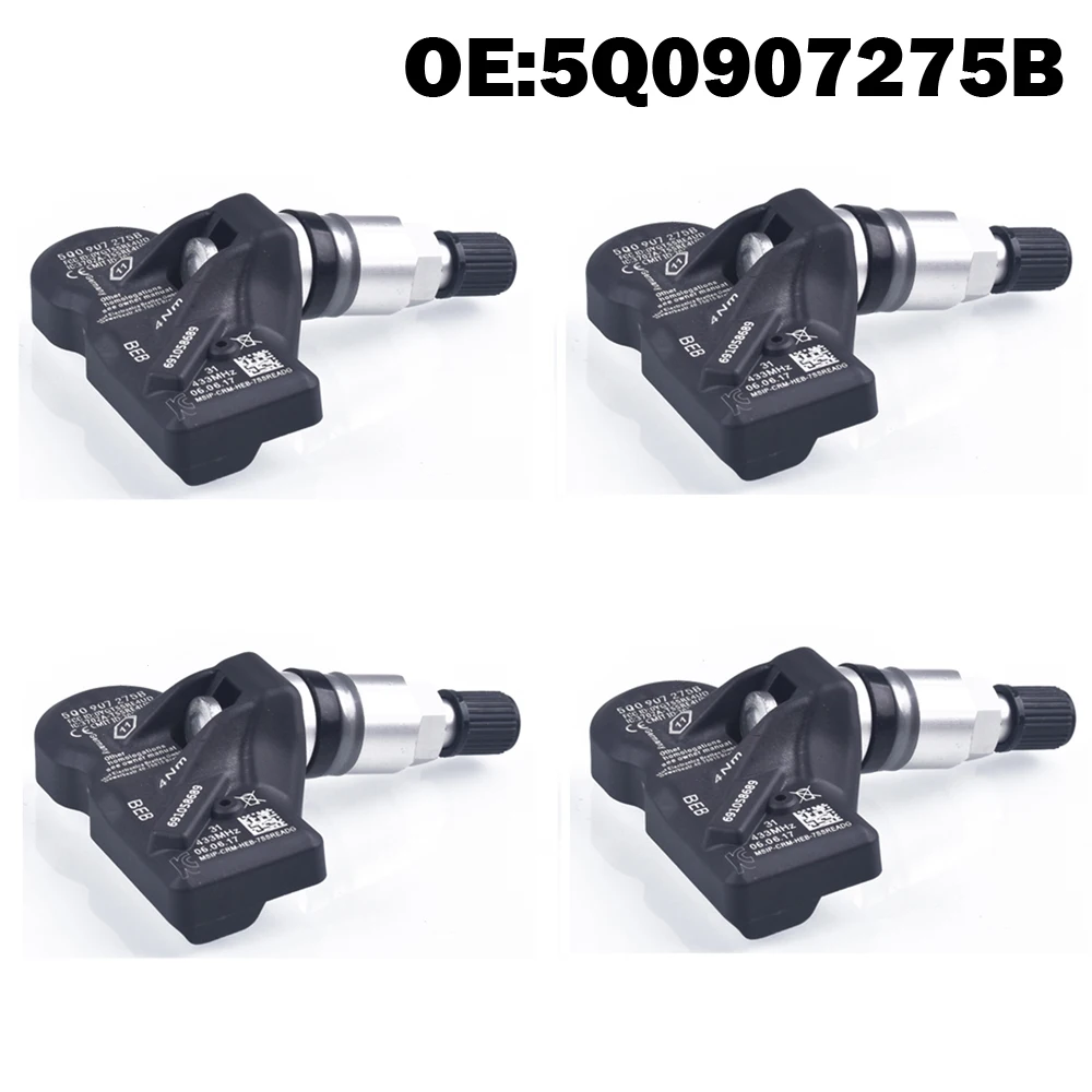 4 шт. MQB Автомобильный датчик давления в шинах TPMS 5Q0907275B для Audi A3 Q7 Q5 A4 A5 VW Arteon Teramont