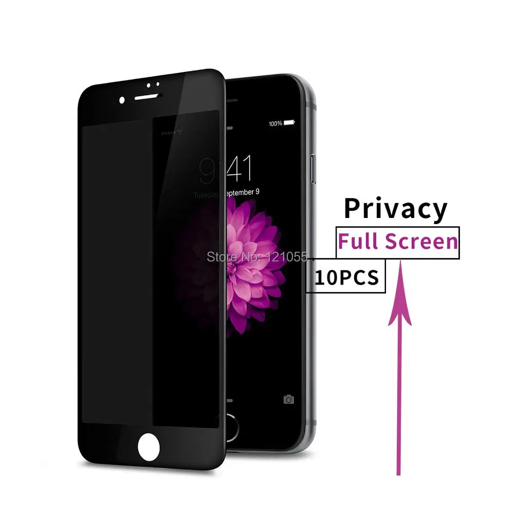 3D защищающий от подсматривания Экран среднего класса против царапин для iPhone 11 pro max X XS MAX XR 6S 6 7 8 Plus закаленное Стекло конфиденциальность пленка для полного покрытия 10 шт./лот