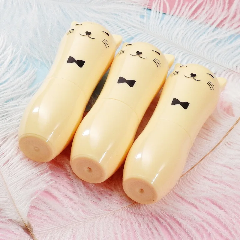 Милая желтая кошка туба для помады DIY Пластиковый для губ контейнер для бальзама для Make up упаковочные материалы 20 шт./лот P184