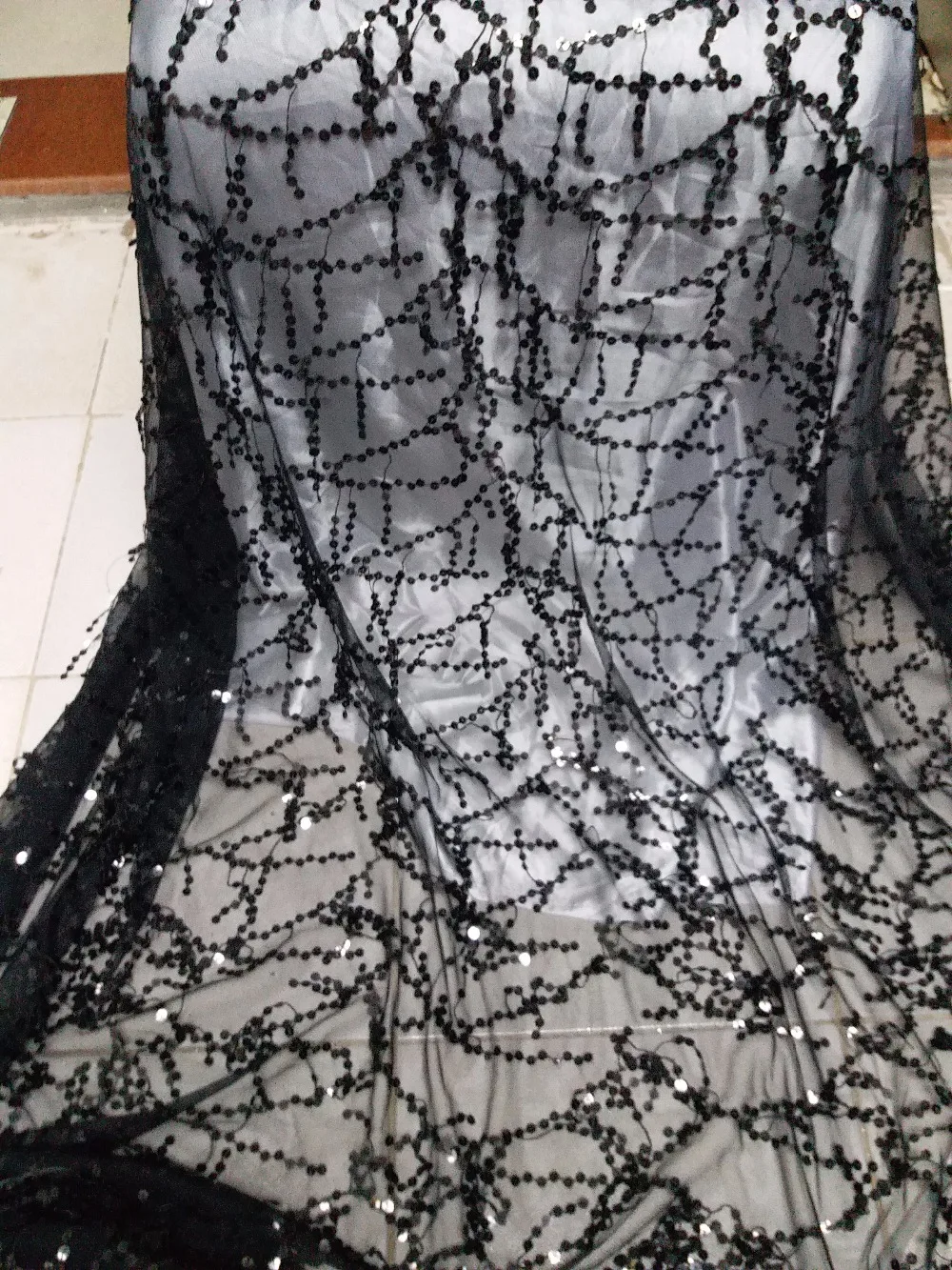 Высококачественная африканская кружевная ткань с блестками для вечеринки