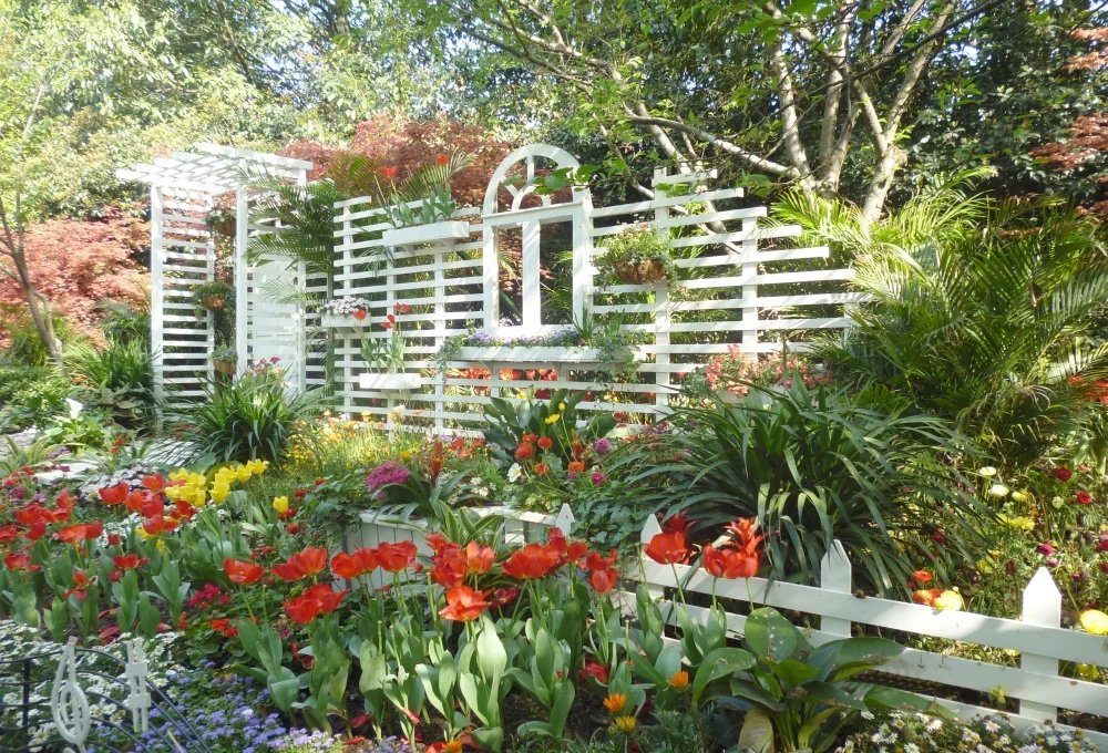 

Фоны Laeacco для детской фотосъемки с изображением сада, цветов, дерева и изгородей, индивидуальные фотографические фоны для фотостудии