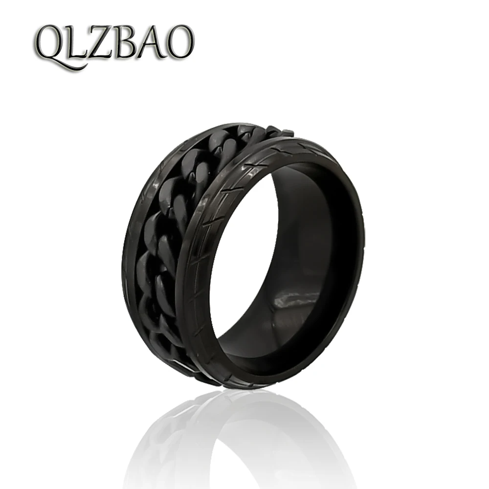QLZBAO Titanium Steel Fashion Classic Luxury Famous Brand Rotatable Chain Love Ring For Women/Men Lovers Jewelry Gift Wholesale | Украшения