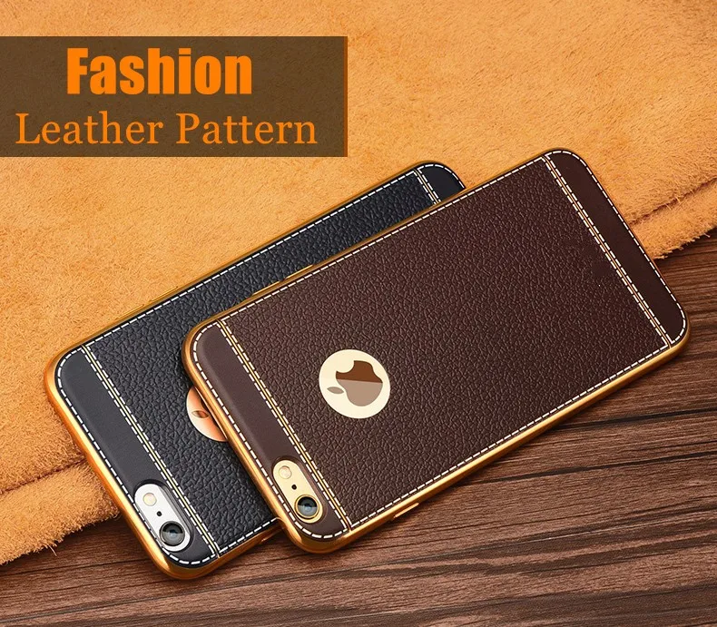 Роскошный кожаный мягкий чехол из ТПУ с узором для iPhone X, 5, 5S, SE, 6, 6 S, 7, 8 plus, ультра тонкий чехол для телефона в стиле ретро