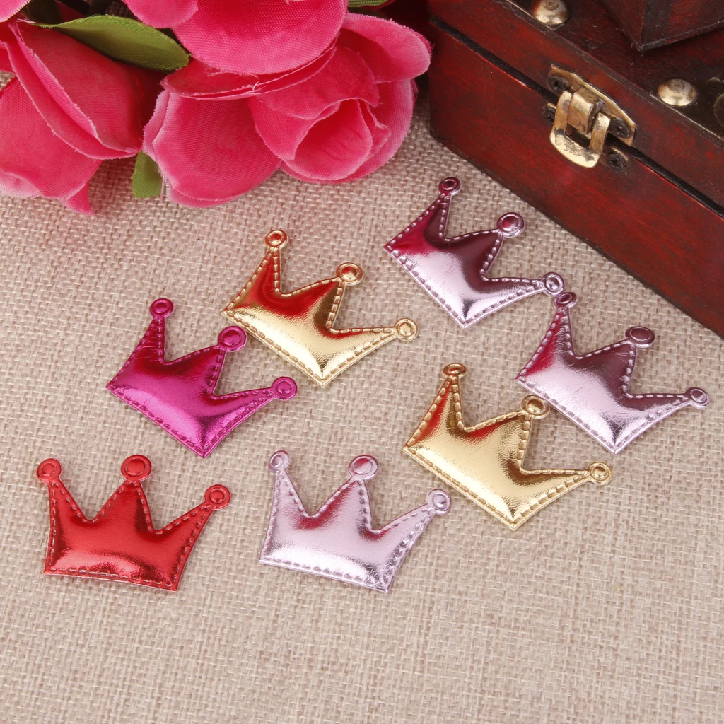 

20Pcs/Pack PU Crown Princess Hair Clips Making for Baby Girls Children Kids Headwear Headband DIY Toys Set for Kids