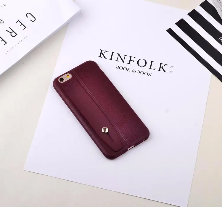 Для iPhone 11, 5S, 6 S, 7, 8 Plus, X, XR, XS Max, Ультратонкий чехол из искусственной кожи с ремнем, держатель для рук, мягкая задняя крышка для iPhone 7, чехол