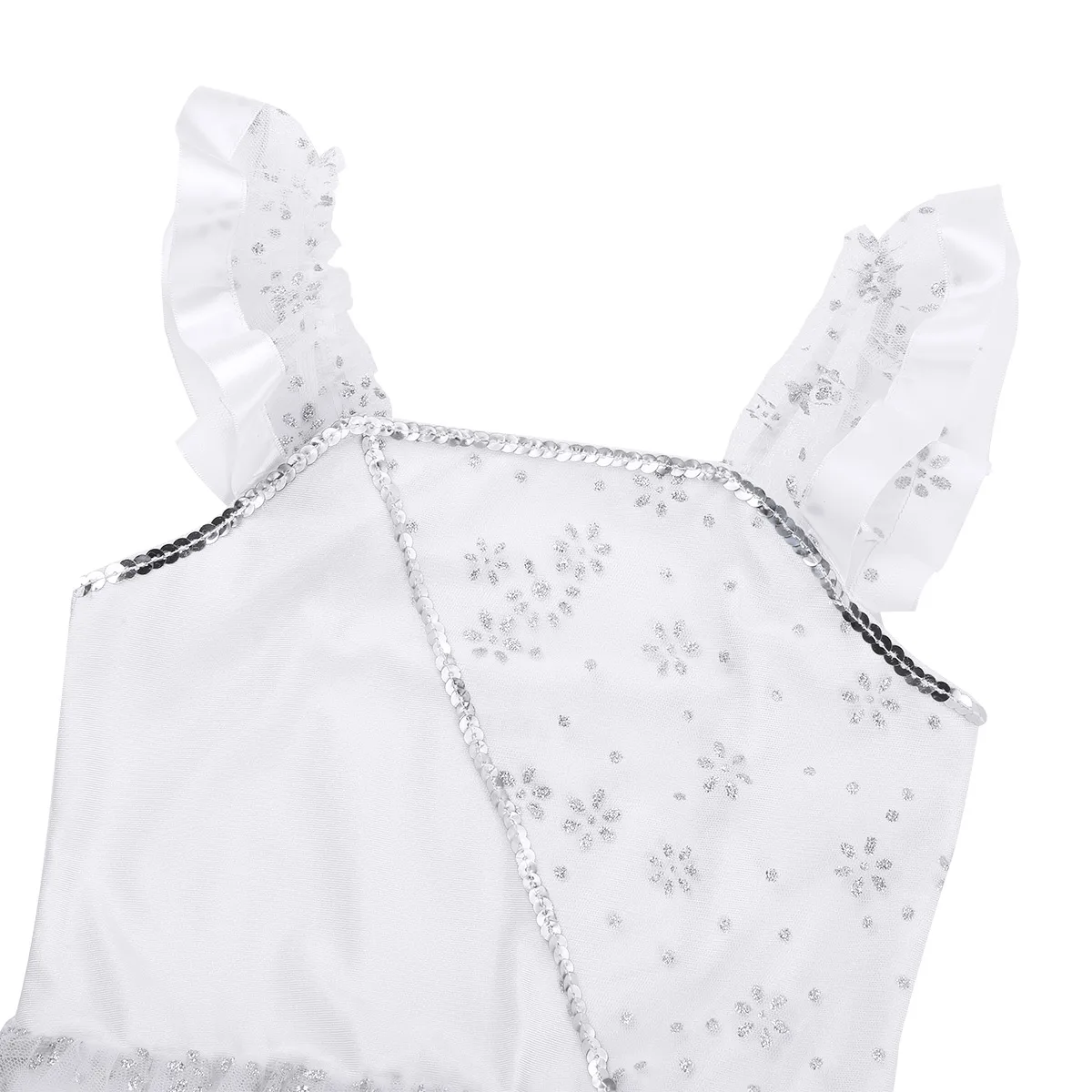

Kids Girls Ballet Tutu Dress Ballerina Costume Dress Shiny Sequins Flower Glitters Ballet Dancewear Gymnastics Leotard Dress