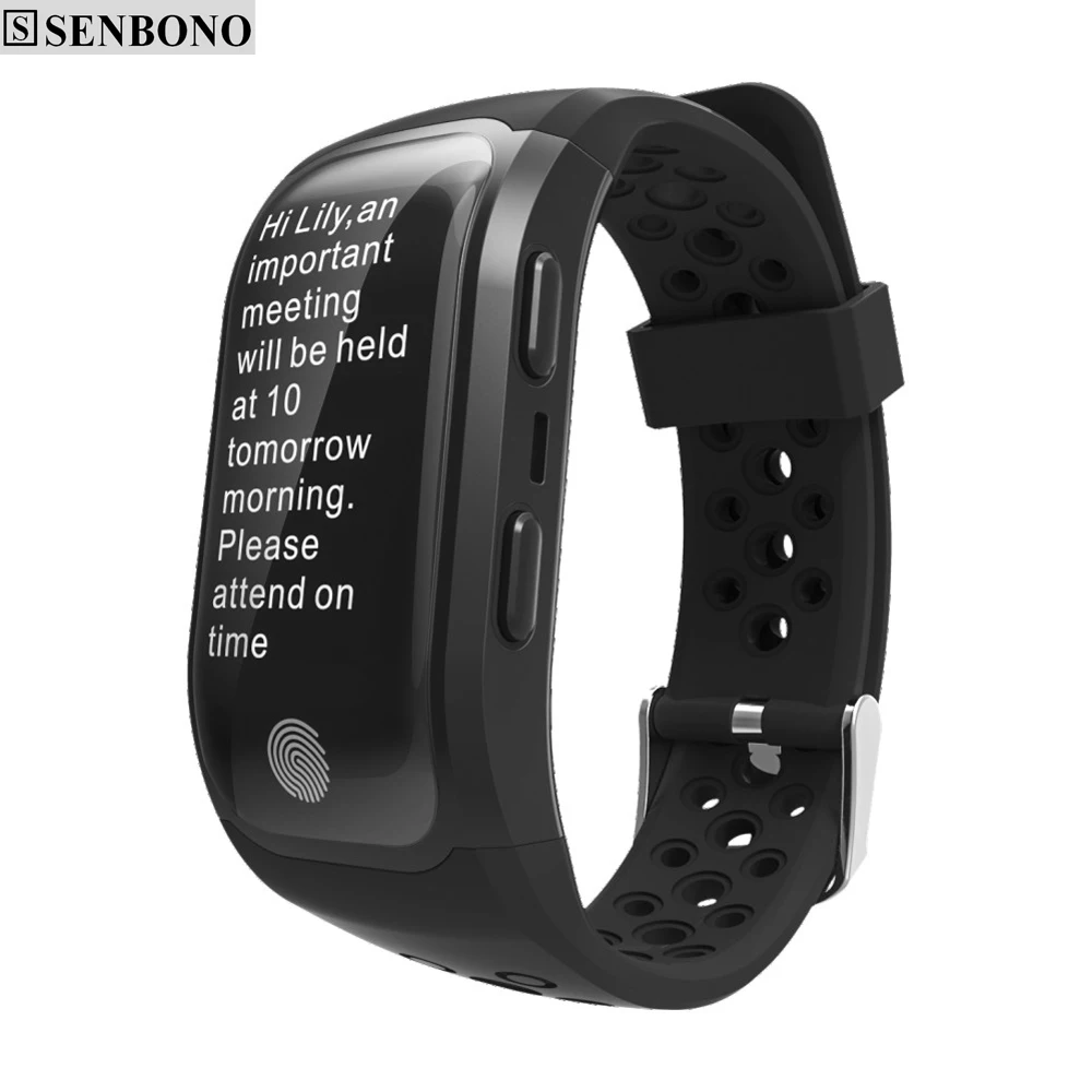 Смарт браслет SENBONO S908 с GPS IP68 водонепроницаемый спортивный Открытый несколько