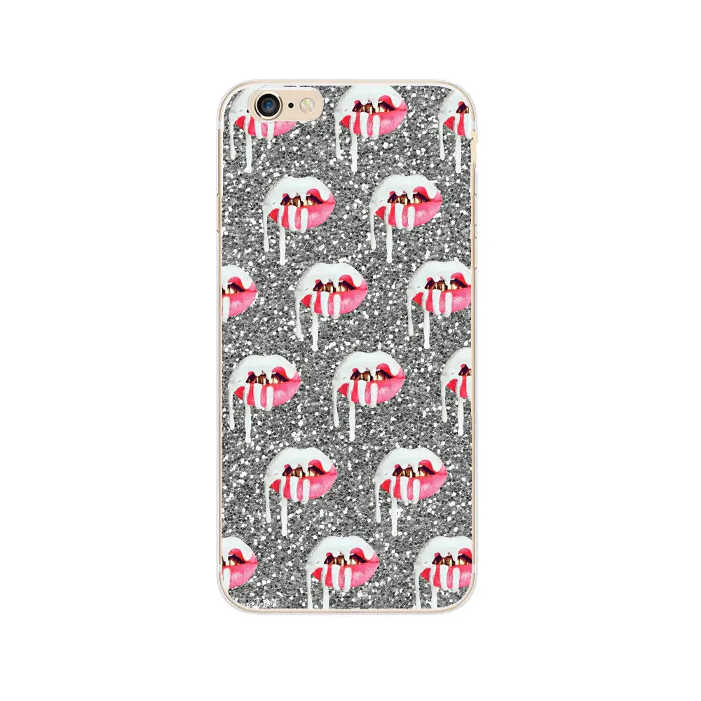 Luxury Fashion Sexy Girl Kylie Lips Phone Case For iPhone 6 6S 5 5S SE 7 7Plus Transparent PC Back Cover X 8 Plus |