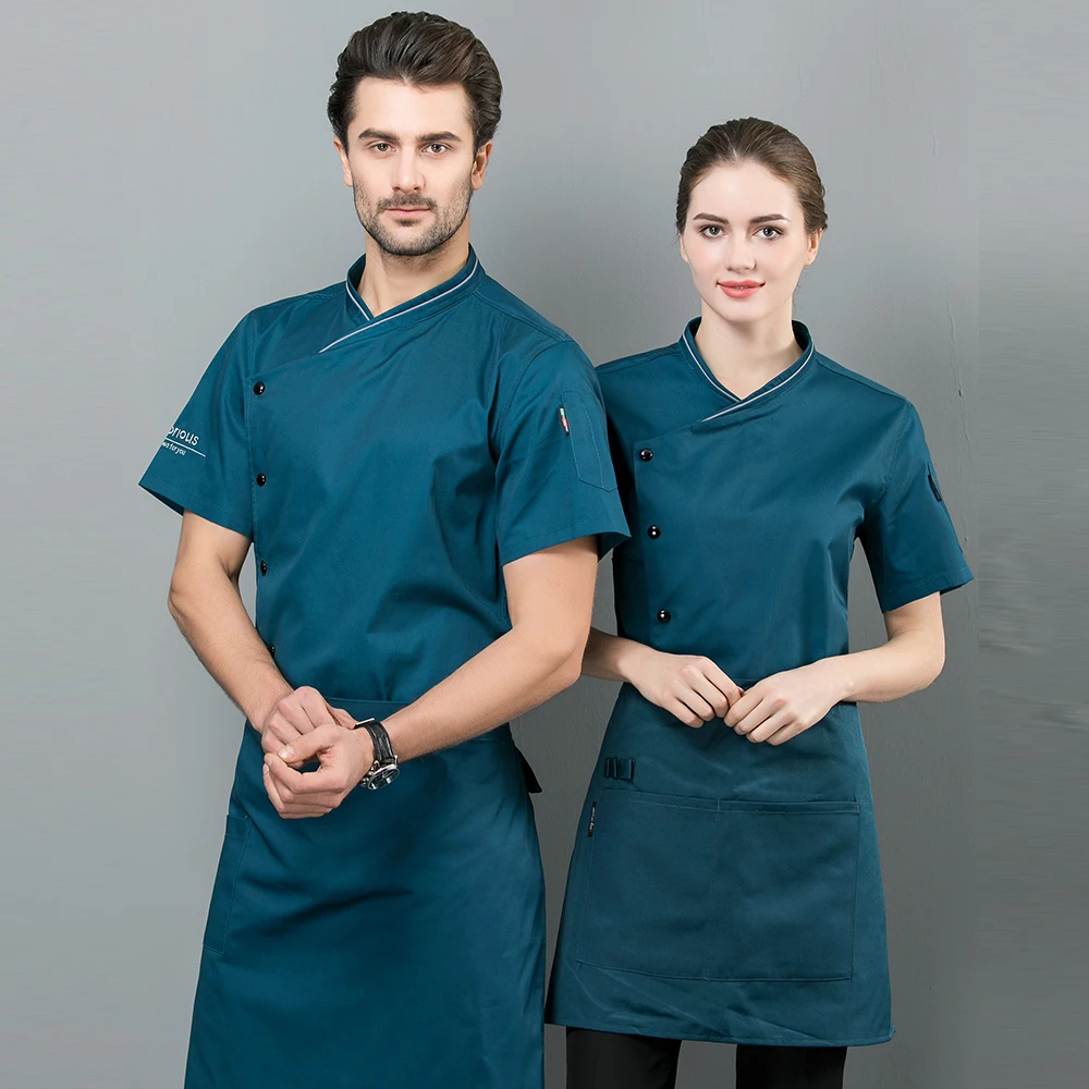 Летняя дышащая куртка шеф-повара с коротким рукавом модная рубашка рабочая