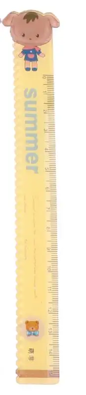 yellow Милые Мультяшные животные для студентов kawaii 15 см пластиковая линейка многофункциональная волновая линия инструменты для рисования креативные подарки школьные принадлежности 1 шт - Цвет: yellow