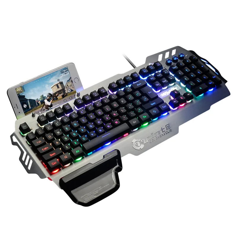 PK-900 RGB с подсветкой Проводная игровая клавиатура прозрачный переключатель Механическая-аналогичная Эргономическая клавиатура для ПК