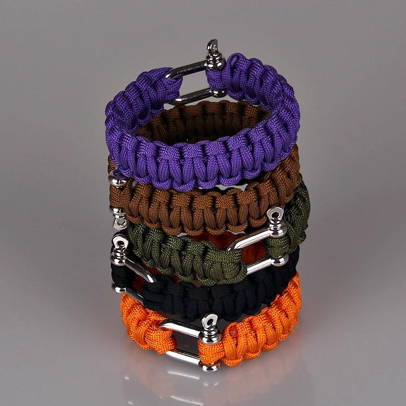 Кемпинг Для мужчин Открытый Спорт Выживание Паракорды Плетеный Браслеты шнур