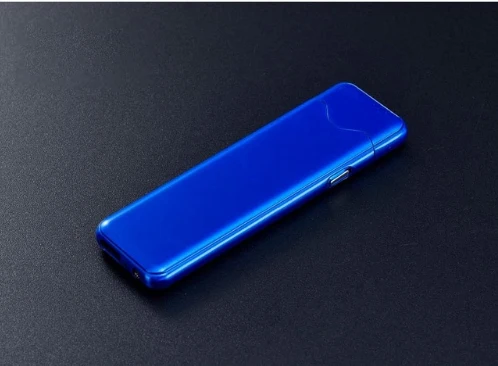 Зажигалка USB Электронная Вольфрамовая турбо Зажигалка WilndProof плазменная зажигалка Прикуриватель для курения Бесплатные лазерные логотипы на металле - Цвет: blue